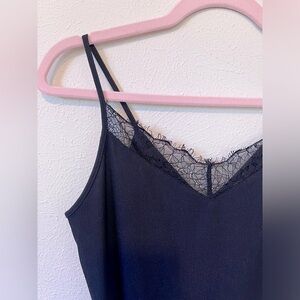 Express Lace Trim Ribbed Body Suit Size Small